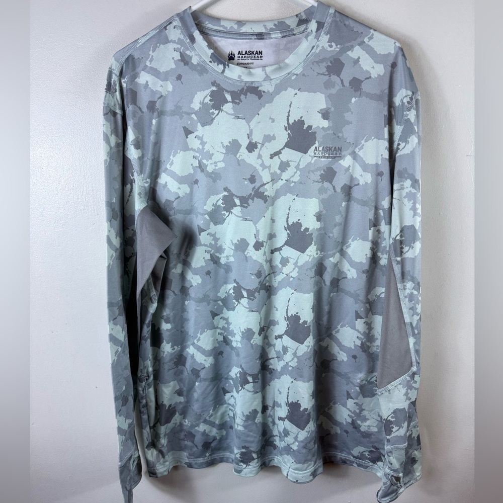 Alaskan Hardgear Fishing Long Sleeve Shirt Camo Mens NWOT Medium Gray Outdoor